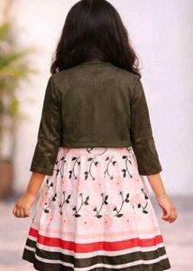Elegant Floral Dress with Jacket for kids Girls
