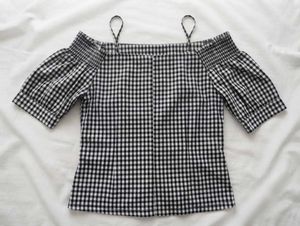 Gingham Off-Shoulder Top