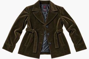 Velvet Belted Coat Brown