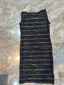 Sleeveless Striped Knit Dress