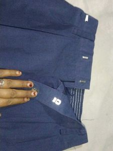 Navy Blue Wide Leg Pants
