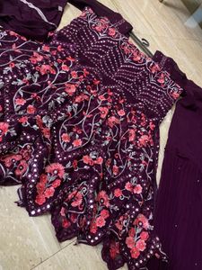 Designer Embroidered Kurta with Sharara Set