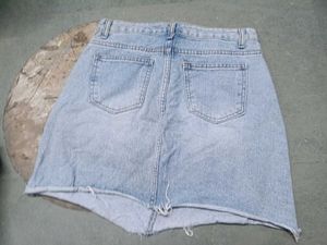 Light Wash Denim Mini Skirt