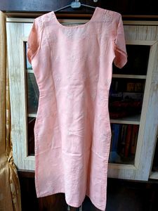 Peach colored Embroidered Kurta + Patiala Salwar