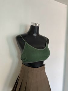 Olive Green Crop Top Bra