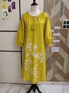 Yellow Floral Print Kurta