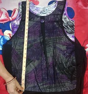 Chic Purple Abstract A-line Top