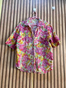 Vibrant Floral Button-Up Shirt