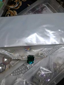 Stunning Emerald and Crystal Necklace