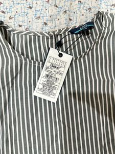 completely new Striped Peplum Sleeveless Top
