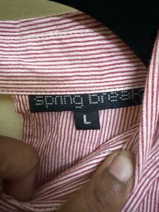 Chic Pink Striped Button-Up Top