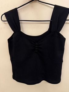 Chic Black Ruched Tank Top