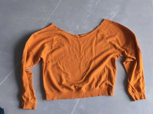 Orange Casual Long Sleeve Top