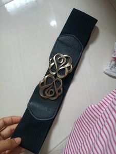 Fashionable Elastic Belt with Ornate Buckle