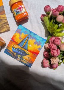 Mini Boat Seascape Painting