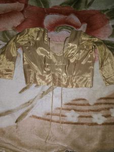 Elegant Gold Silk Blouse