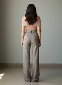Plaid Wide Leg Pants