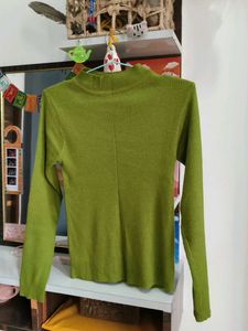 Green Mock Neck Top