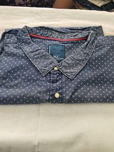 Men's Blue Printed Casual Shirt