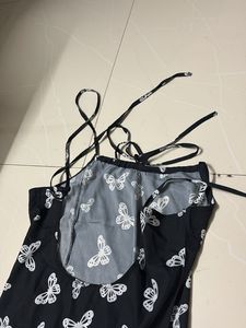 Butterfly Print Slip Dress