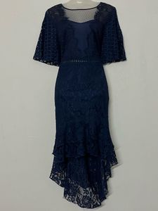 Pintresty Elegant Navy Lace maxi Dress