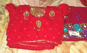 Beautiful Red Indian saree combo 2
