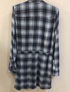 Blue Plaid Checks Shirt Dress For Women