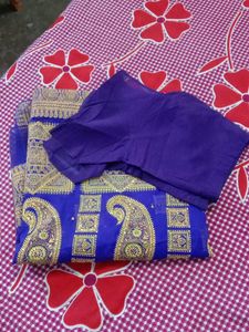 New Party Wear Saree With Blouse Purple Colour 💜