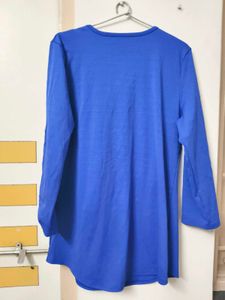 Stylish Blue Tunic with Zipper Detail