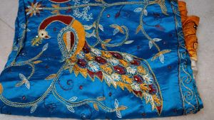 Peacock Embroidered Pure Silk Saree