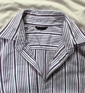 SISLEY Striped Button-Up Shirt