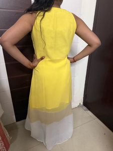 Yellow Embellished Ethnic Gown