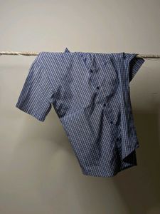 Men's Blue Striped Casual Shirt