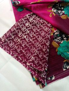 Vibrant Floral Print Saree