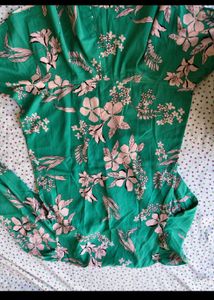 Green Floral Mini Dress