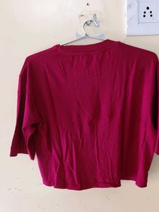 Maroon "typing..." Crop Top