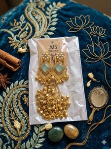 Elegant Gold Toned Kashmiri Earrings