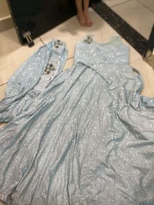 Sparkly Baby Blue Ethnic Gown