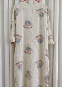 Vintage Fern Print Cotton Kurta