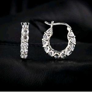 Anti Tarnish American Diamond Hoop Earring