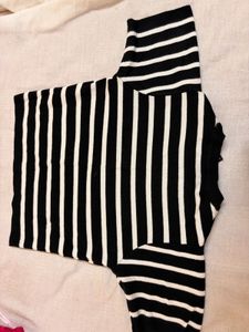 Black &amp; White Striped Top