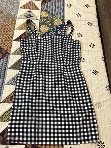 Black & White Gingham Mini Dress with Shirt