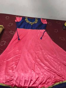 Beautiful Pink &amp; Blue Ethnic Gown