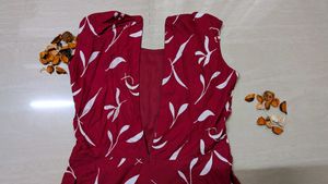 Red &amp; White Print Sundress