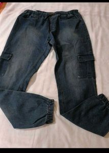Blue Denim Cargo Pants