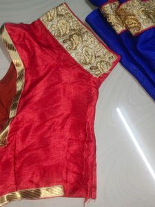 Blue Colour Saree With Blouse