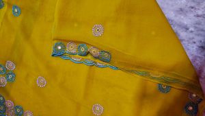 Vibrant Yellow Embellished Saree