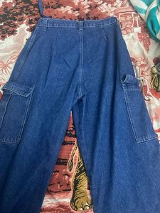 Blue Denim Cargo Jeans