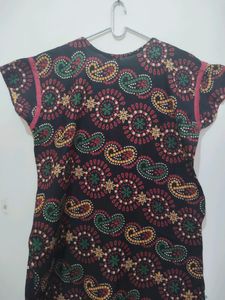 Black Kurta With Mango Prints And Embroidery