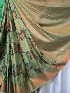 Elegant Green Patterned Saree